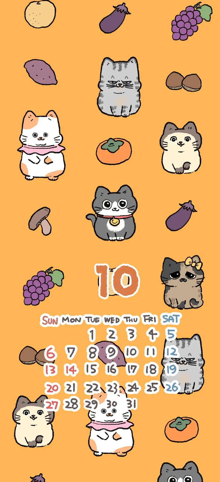 The Old Man Who Was Reincarnated As A Cat Chapter 556.6: October Calendar/Wallpaper